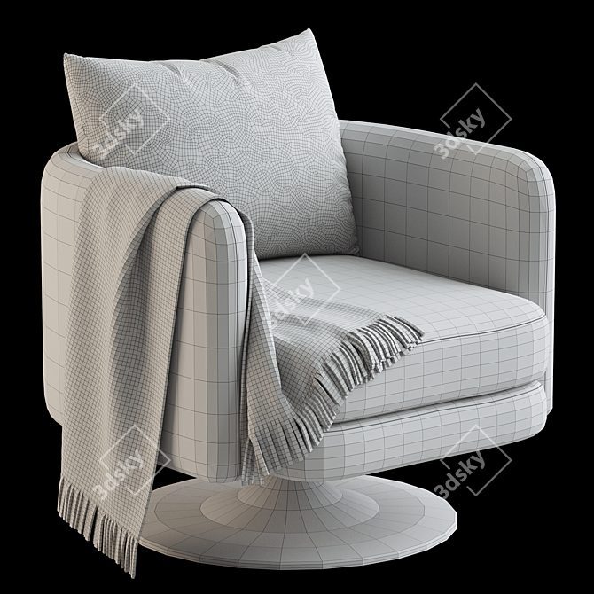  Auburn Swivel Chair: Modern Elegance 3D model image 4