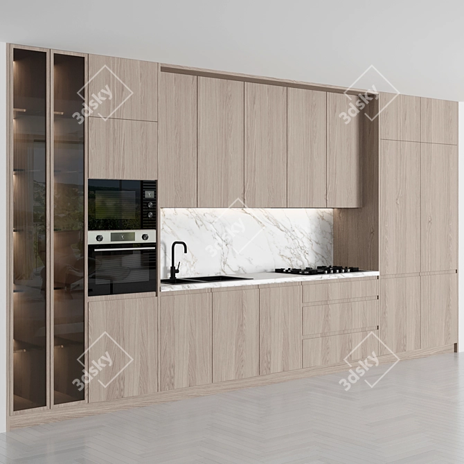 Modern Island Kitchen 142 3D model image 3