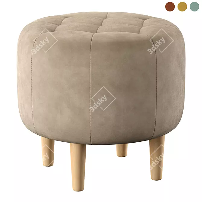 Velvet Pouf Oron by Divan.ru 3D model image 1