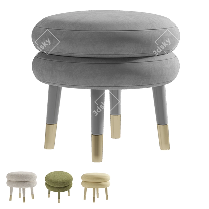 Modern Marshmallow Stool: Functional Chic 3D model image 5