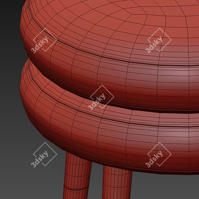 Modern Marshmallow Stool: Functional Chic 3D model image 6