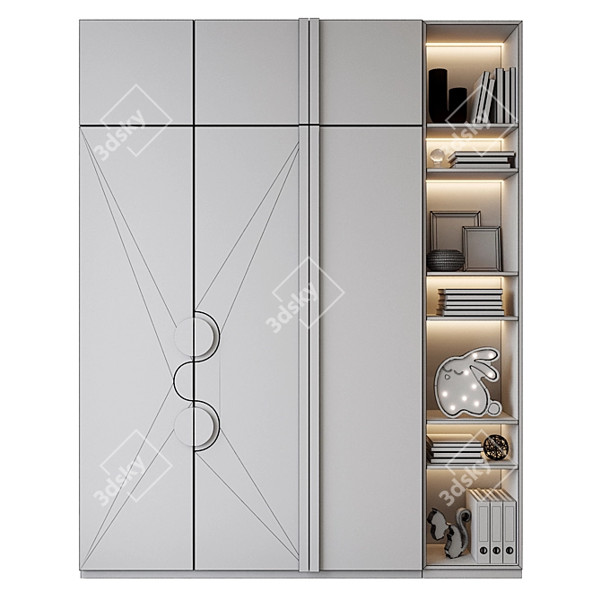 Modern Bookshelf Unit GHS-2535 3D model image 2