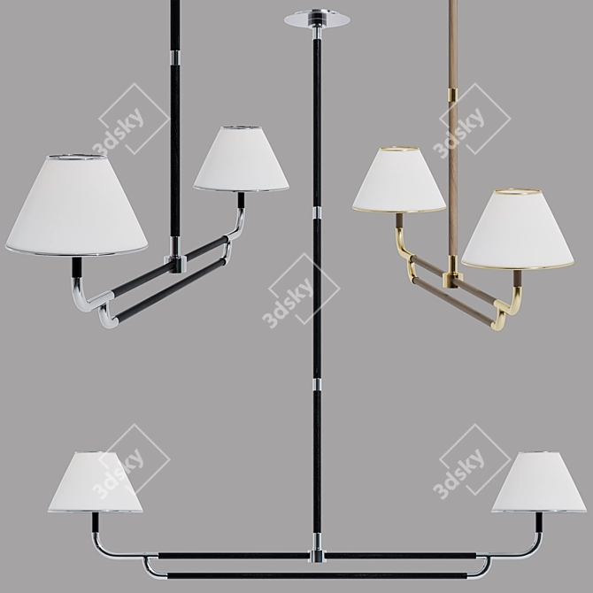 Rigby Large Linear Chandelier Visual Comfort 3D model image 8