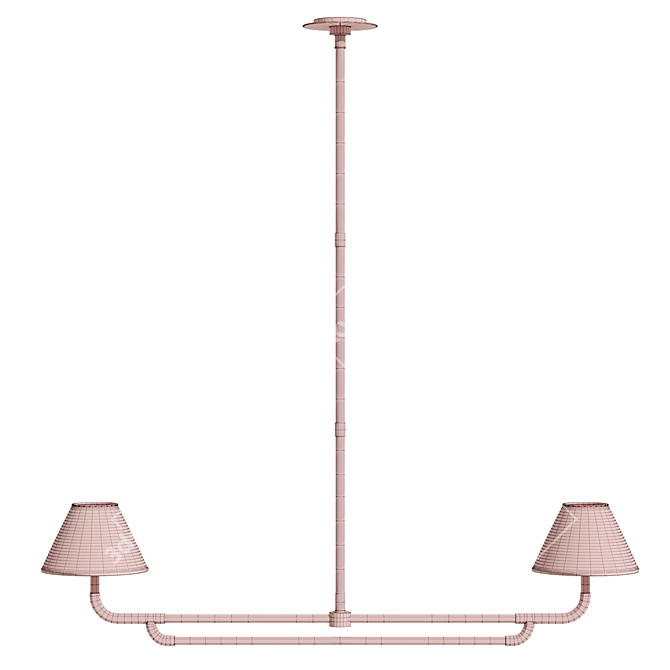 Rigby Large Linear Chandelier Visual Comfort 3D model image 5