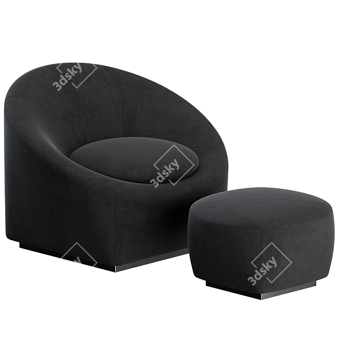 Minotti Capri Armchair Ottoman Set 3D model image 1