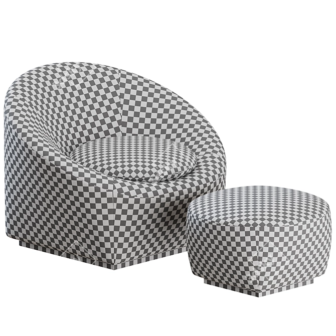 Minotti Capri Armchair Ottoman Set 3D model image 2