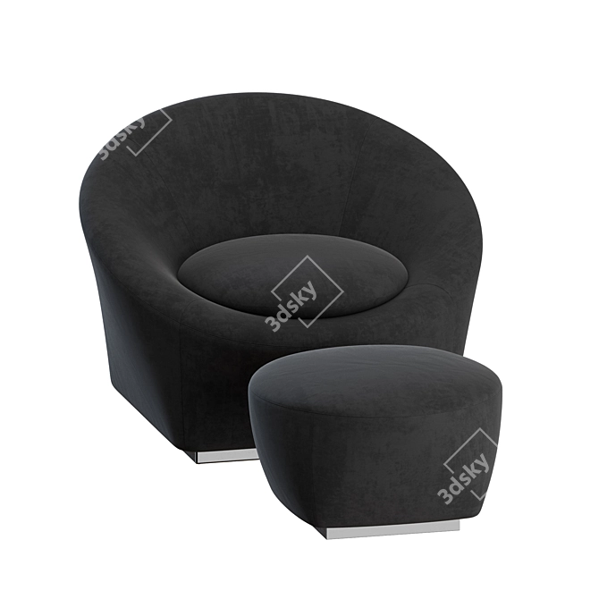 Minotti Capri Armchair Ottoman Set 3D model image 7