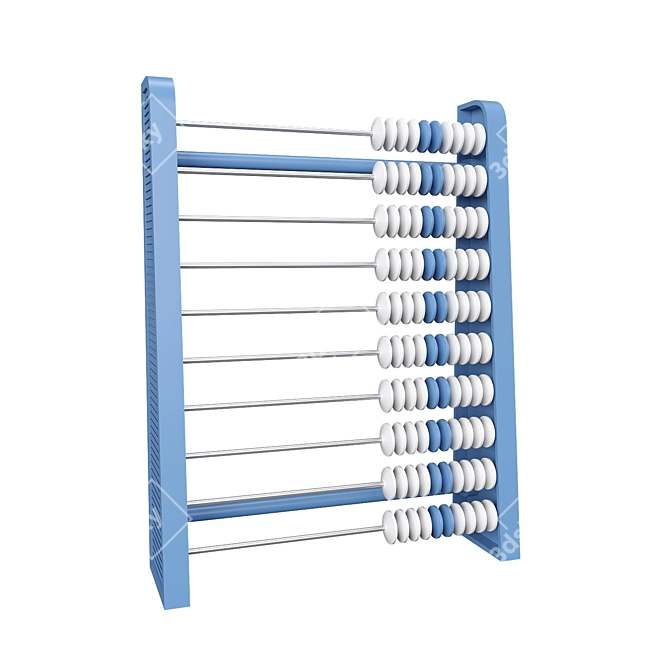 Retro Plastic Abacus | Vintage Counting 3D model image 1