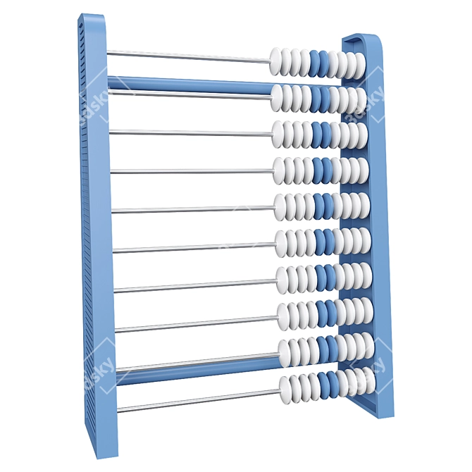 Retro Plastic Abacus | Vintage Counting 3D model image 4