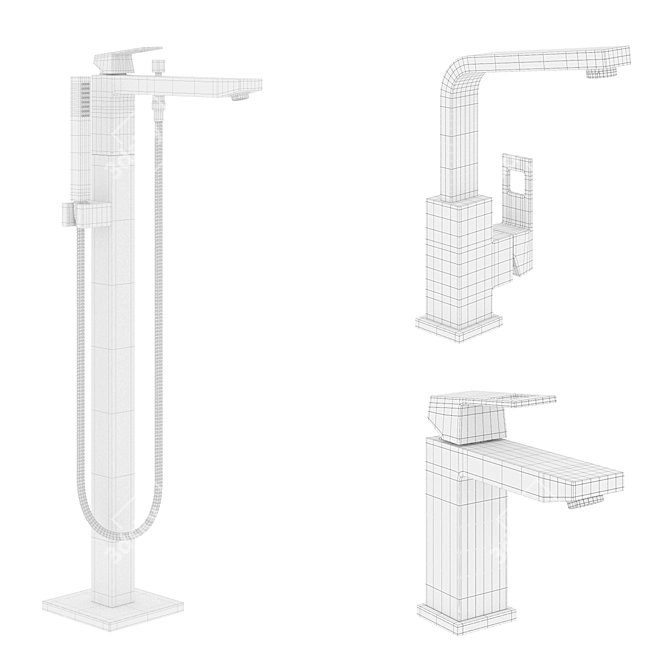 Grohe Eurocube Mixer Set 3D model image 5