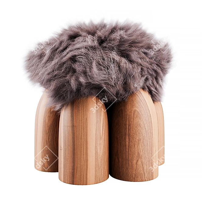 SENFO Ottoman Natural Fur 3D model image 1