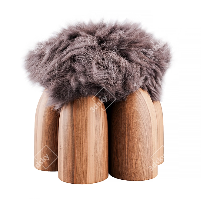 SENFO Ottoman Natural Fur 3D model image 5