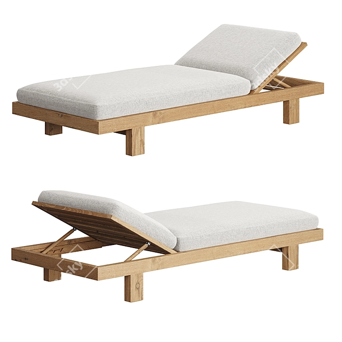 Elegant Pure Lounger with Mobility 3D model image 1