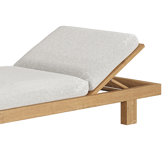 Elegant Pure Lounger with Mobility 3D model image 2