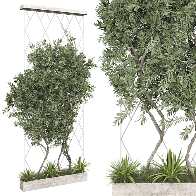 3D Vertical Garden Partition Design 3D model image 1