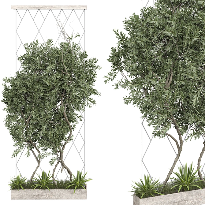 3D Vertical Garden Partition Design 3D model image 2