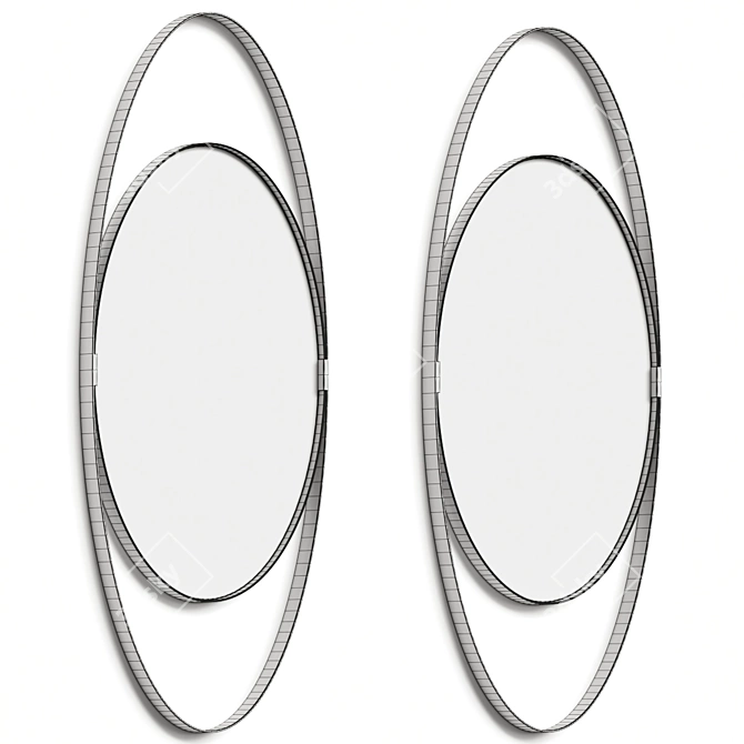 **Sleek Modern Wall Mirror Kit** 3D model image 2