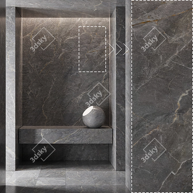 Luxury Marble Stone Tiles Kit 3D model image 1