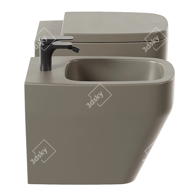 Fio Ceramic WC & Bidet 3D model image 2