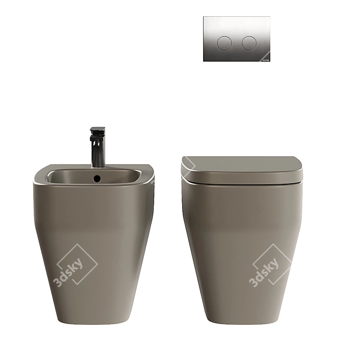 Fio Ceramic WC & Bidet 3D model image 3