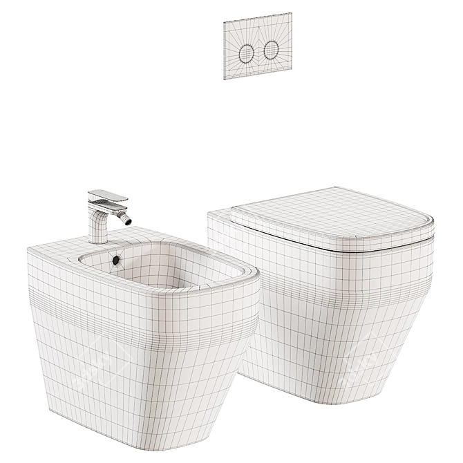 Fio Ceramic WC & Bidet 3D model image 5