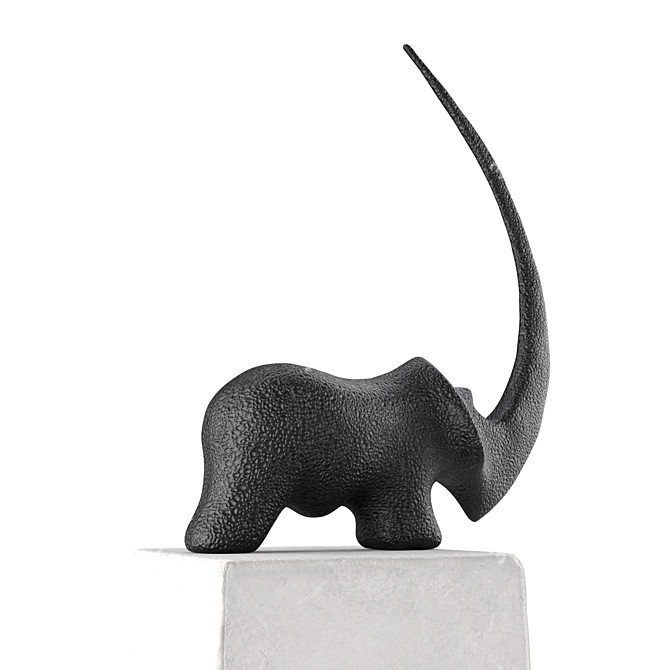 Contemporary Rhino Sculpture Art 3D model image 6