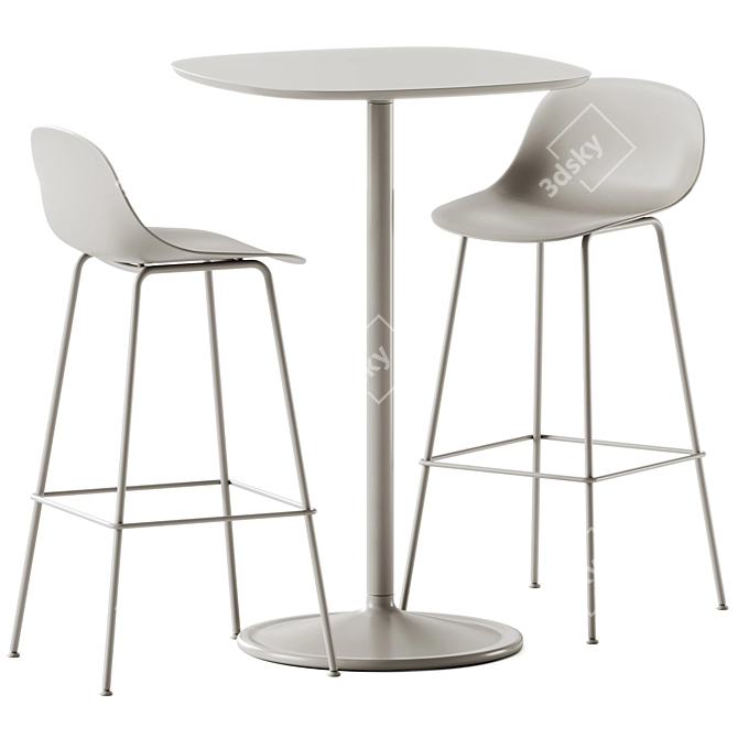 Muuto Fibre Cafe Bar Set 3D model image 1