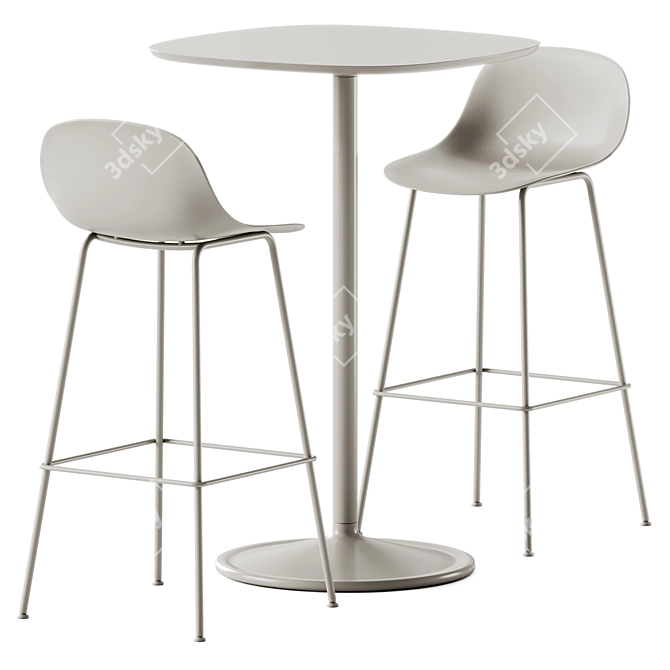 Muuto Fibre Cafe Bar Set 3D model image 2