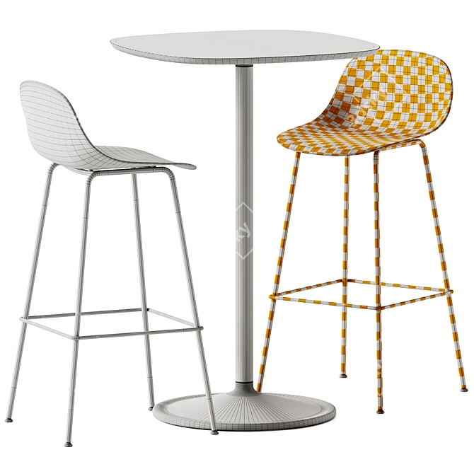 Muuto Fibre Cafe Bar Set 3D model image 6