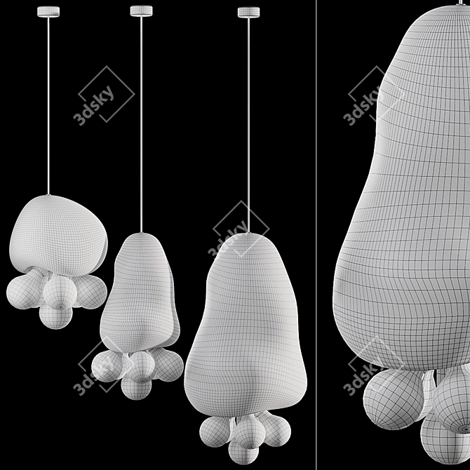 MAKHNO MEDUSA Pendant Lamp, Quad Mesh 3D model image 7