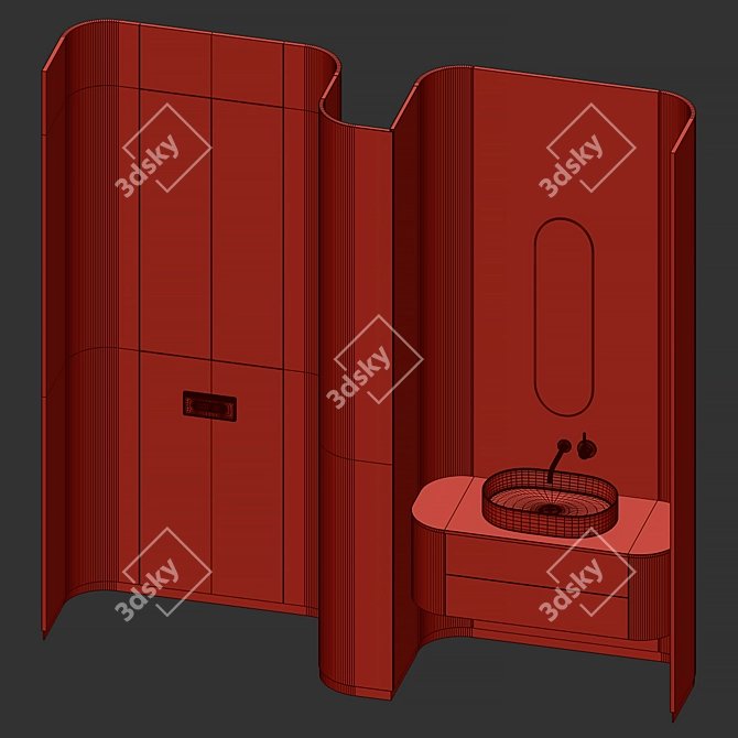 Wave Organic Bathroom Furnishings 3D model image 8