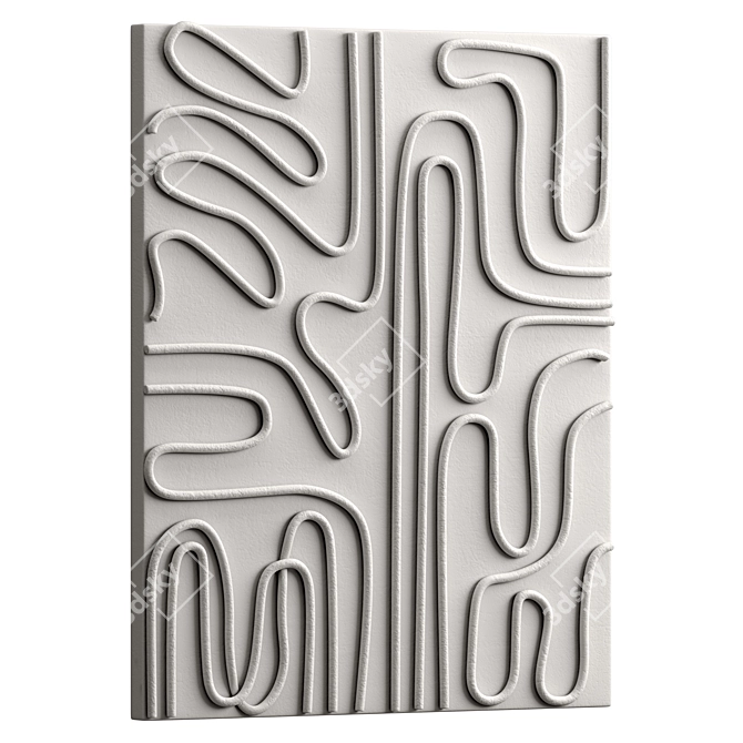 Modern Abstract Wall Art Piece 3D model image 2