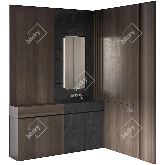 Modern Bathroom Furniture Set 3D model image 1