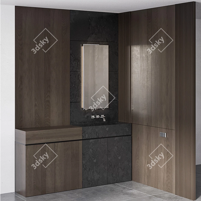 Modern Bathroom Furniture Set 3D model image 3