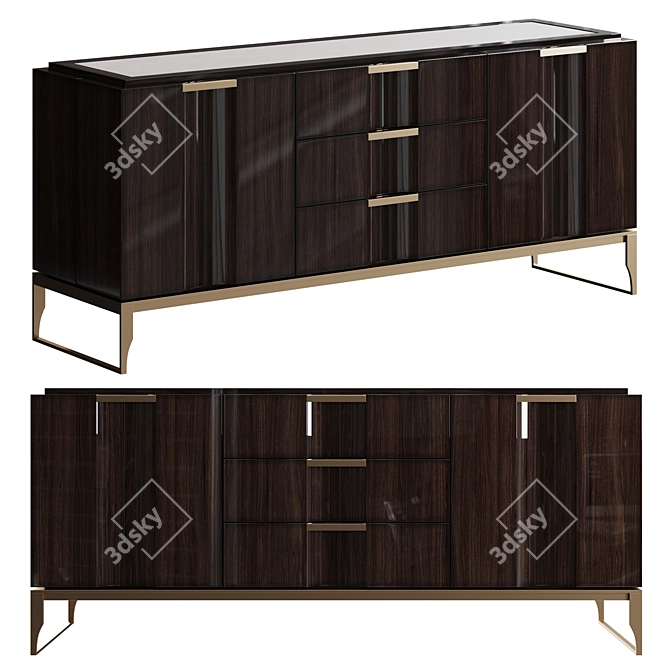 Paris Buffet MDF Metal Furniture 3D model image 1