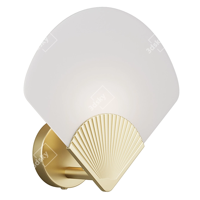 Brass & Opaline Wall Sconce 3D model image 1