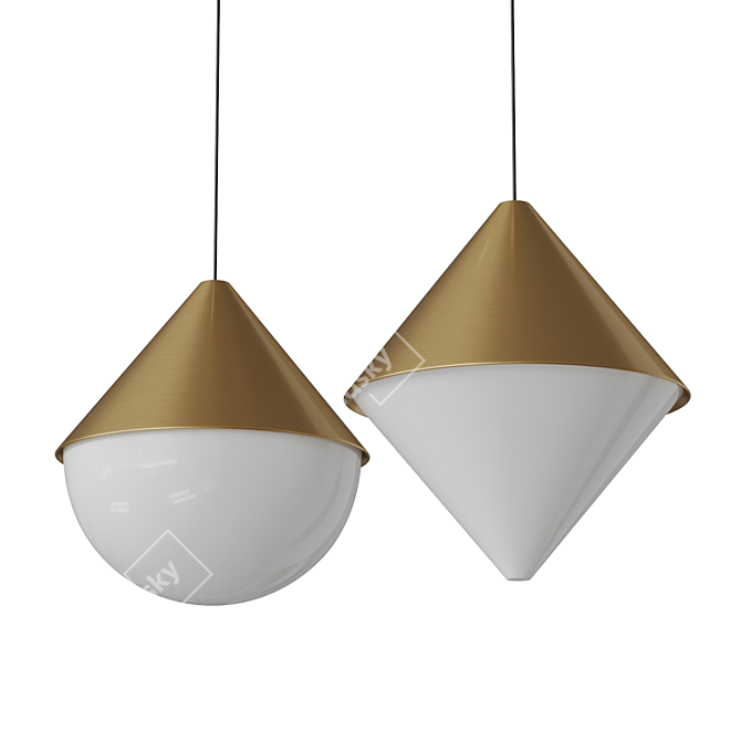 Modern Corner Design Cone Light 3D model image 1