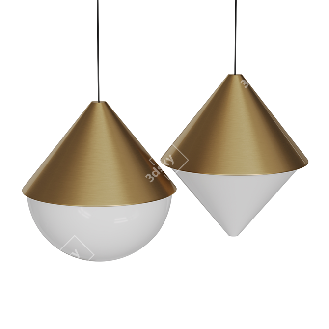 Modern Corner Design Cone Light 3D model image 2