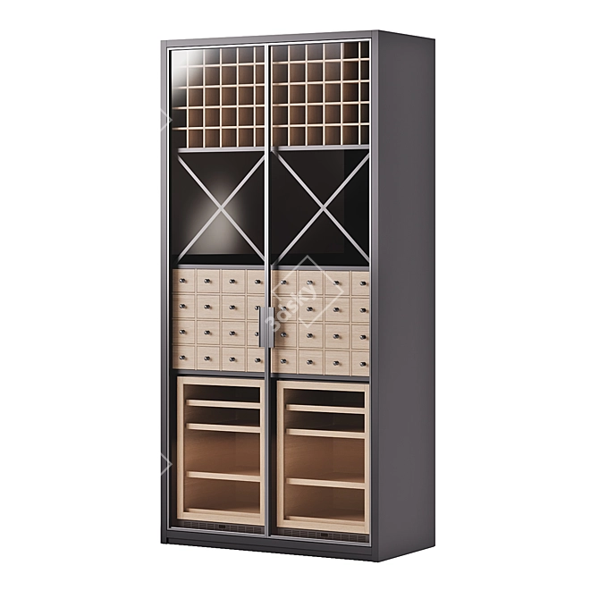  Russian Wine Cabinet Case 3D model image 1