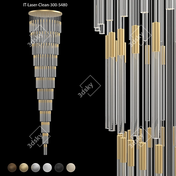 Modern Acrylic Chandelier with LED 3D model image 1