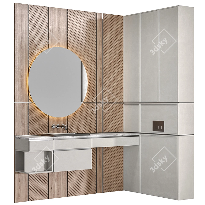 Modern Customizable Bathroom Furniture 3D model image 1