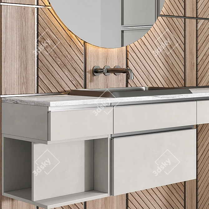 Modern Customizable Bathroom Furniture 3D model image 2