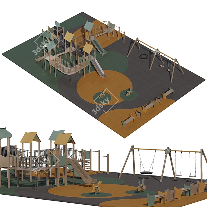 Children's Playground 3D Model 3D model image 1