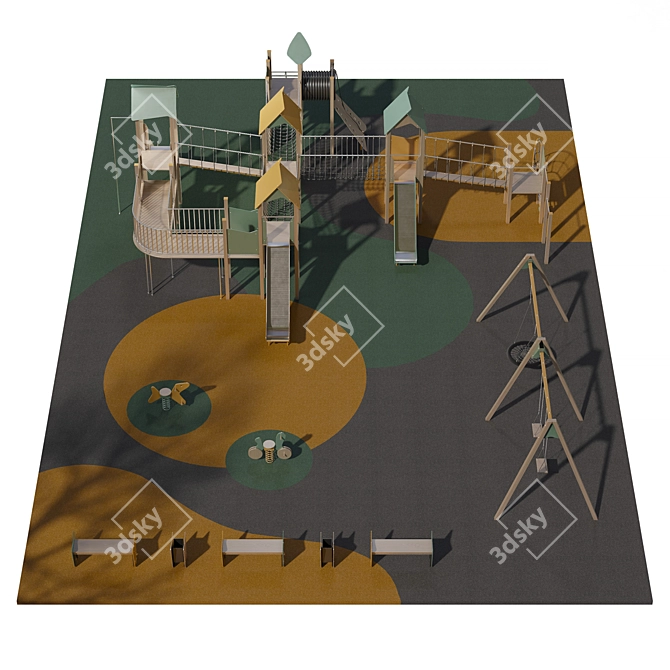 Children's Playground 3D Model 3D model image 2