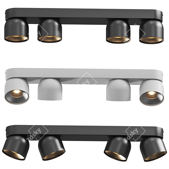 Sleek Modern Ceiling Light Fixture 3D model image 1