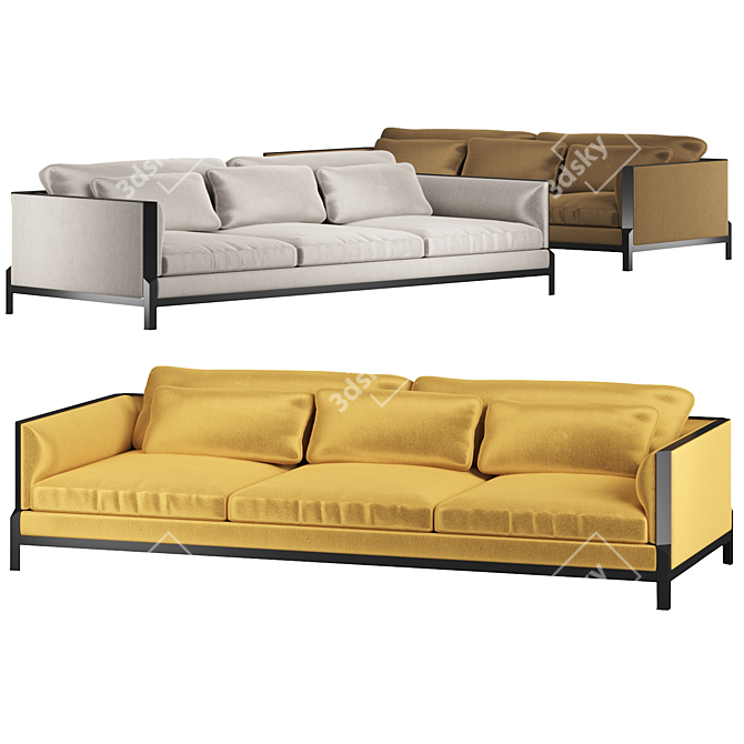 Italian Modern Sofa Set 3D model image 1