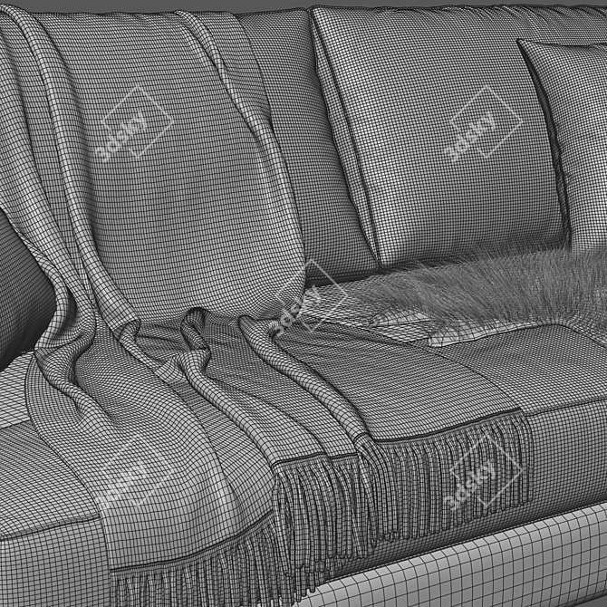 Modern Meridiani Louis Up Sofa 3D model image 3