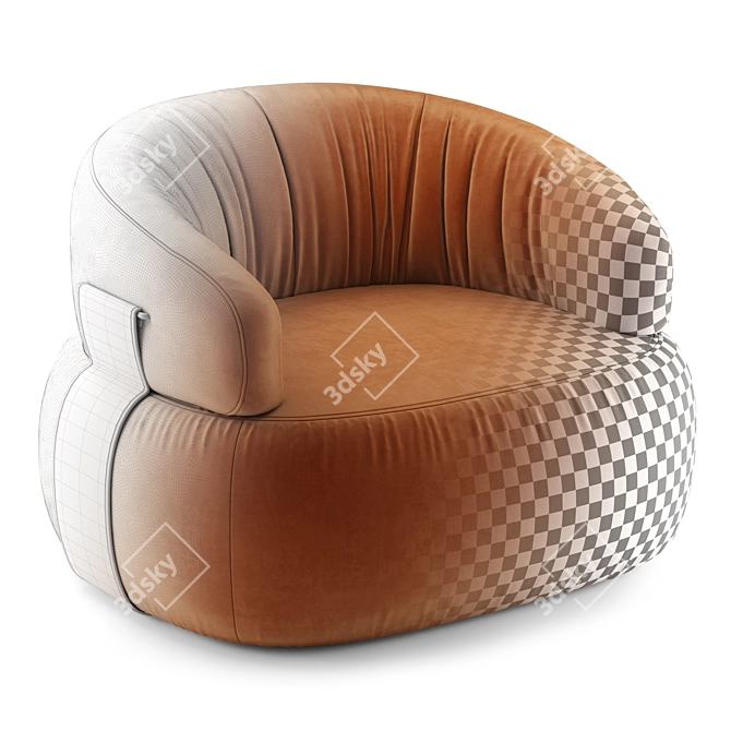 Elegant Max Divani DANA Armchair 3D model image 5