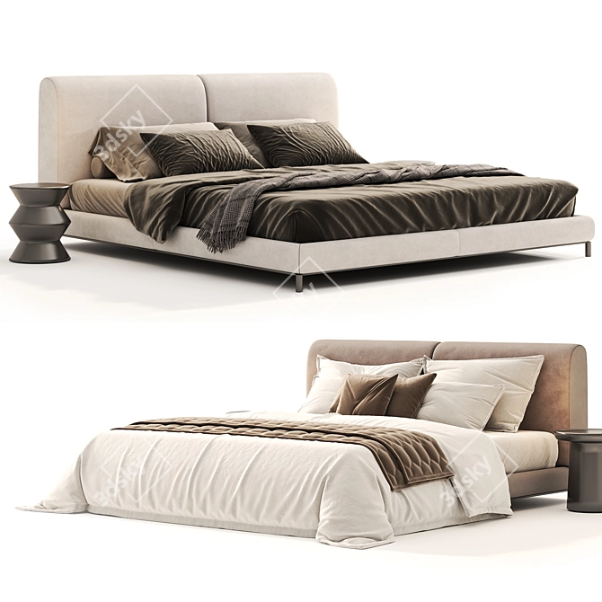 Luxury Margot Bed 3D Model 3D model image 1