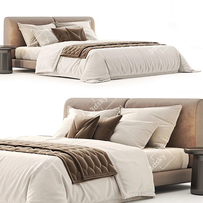 Luxury Margot Bed 3D Model 3D model image 2